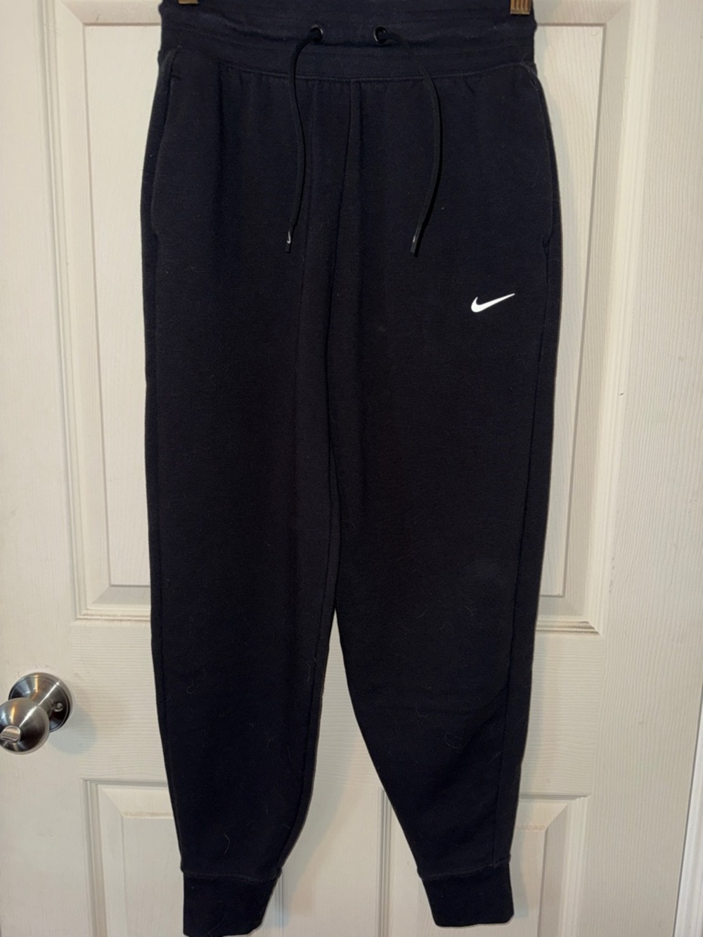 Nike Black Jogger Sweatpants with White Swoosh